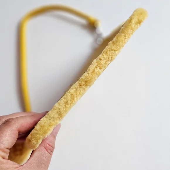 Vintage NWT Coach Shearling Small Wristlet in Banana Yellow With Pom Pom - Picture 13 of 16